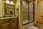 Lower level shared bathroom
